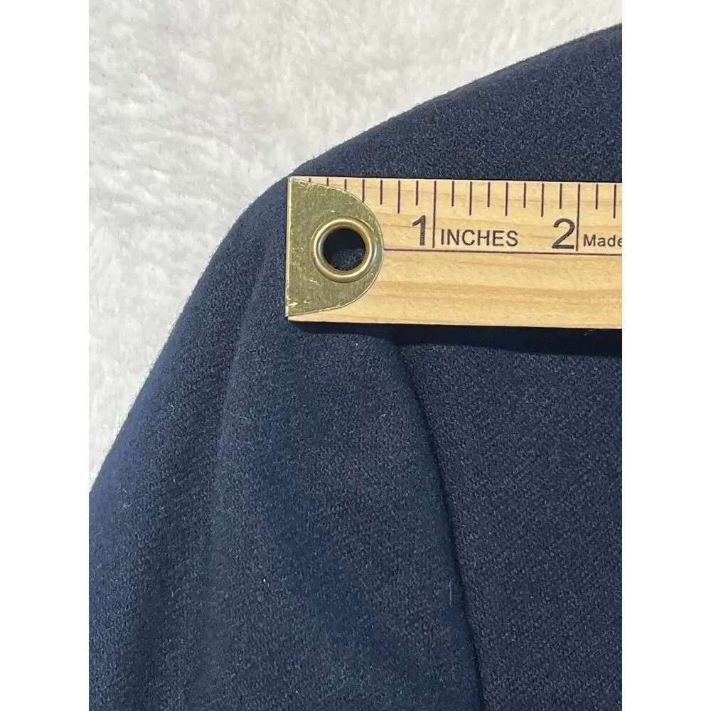Vintage Austin Reed 40L Navy Blue Flannel Blazer Shank Buttons Unconstructed - Picture 9 of 16